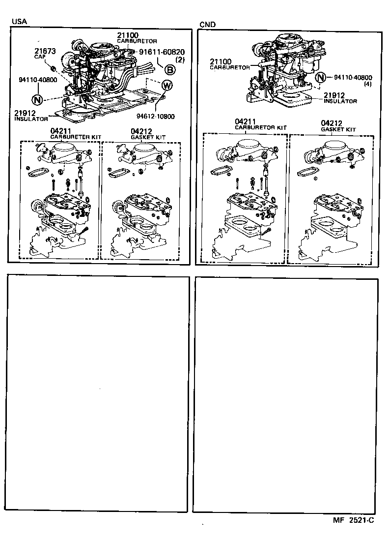 21100-61142 CARBURETOR ASSY product image