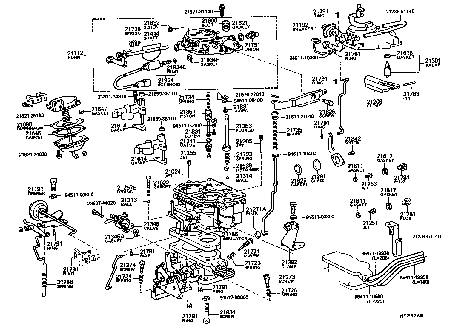 Toyota 21062-61060 SOLENOID, THROTTLE VALVE