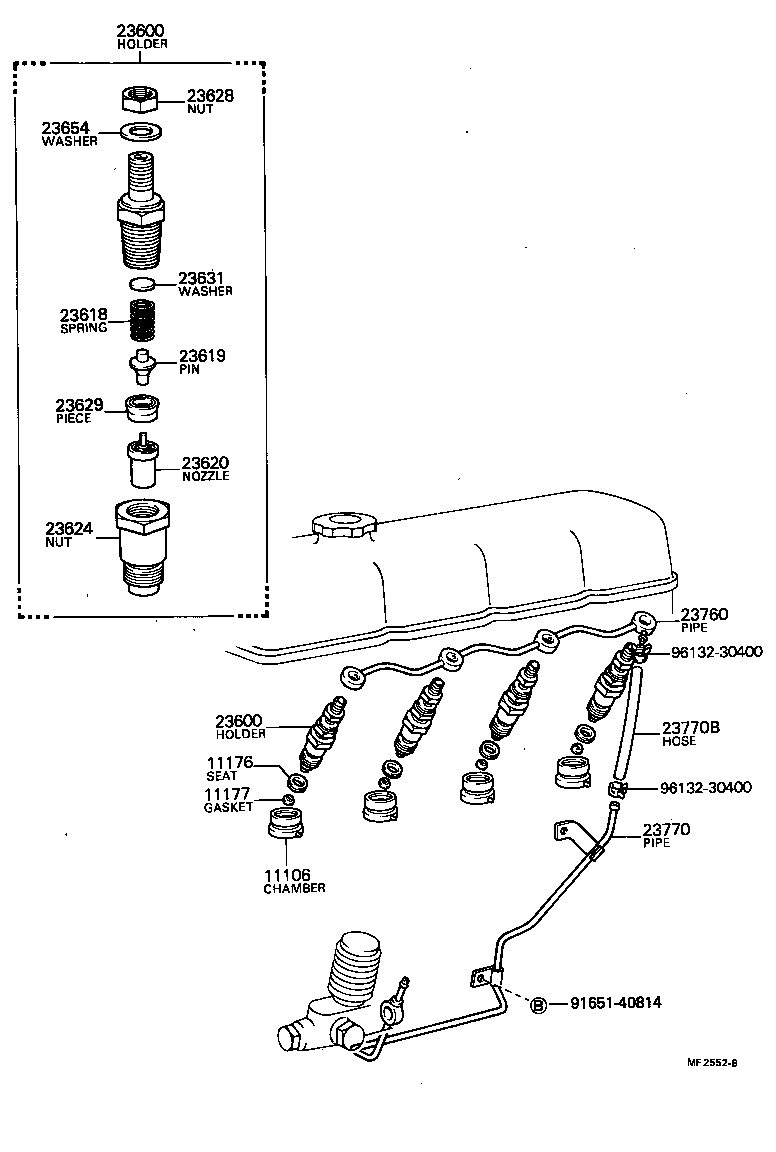 23600-17011 HOLDER & NOZZLE SET, NOZZLE product image
