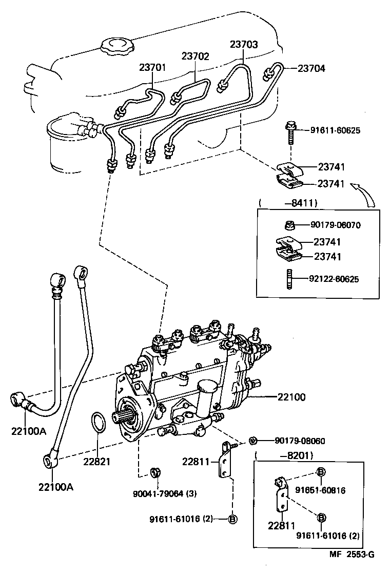23906-68010 HOSE OR PIPE, FUEL(FOR INJECTION PUMP TO FUEL FILTER) product image