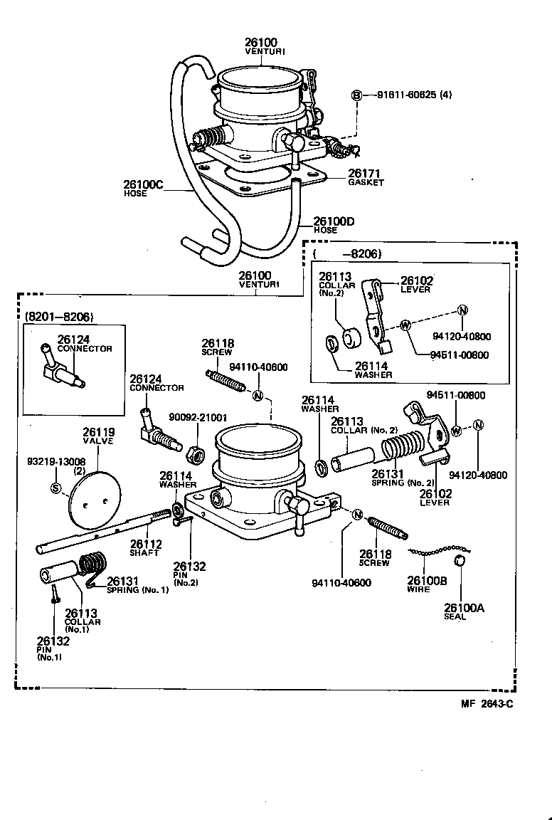 26102-56110 LEVER SUB-ASSY, THROTTLE SHAFT ADJUSTING product image