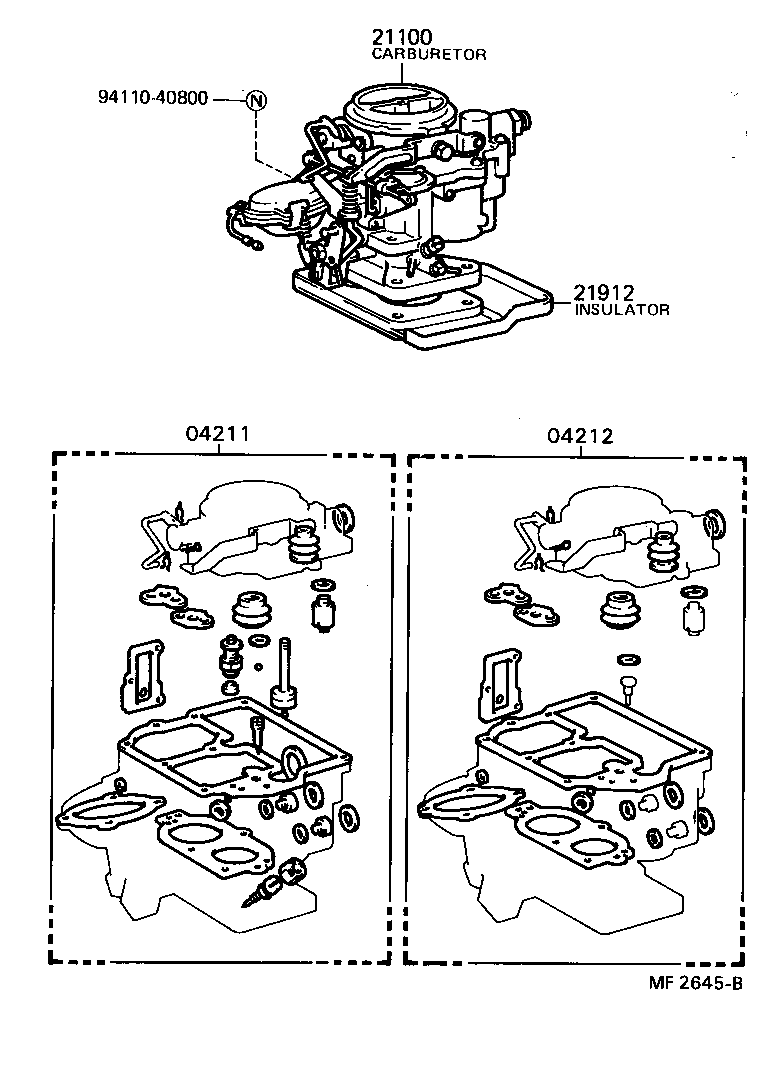 04211-72090 CARBURETOR KIT product image