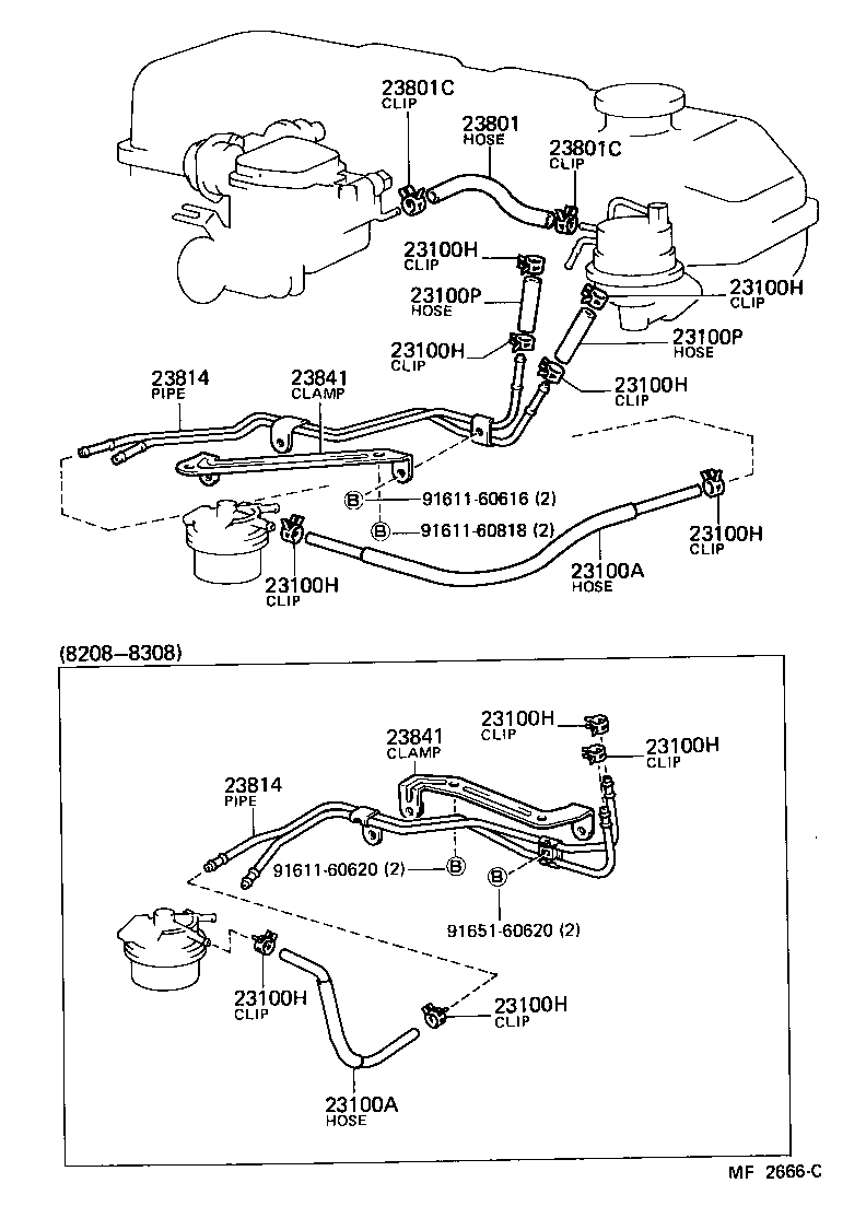 Toyota 23841-35030 CLAMP, FUEL PIPE(HOSE), NO.1