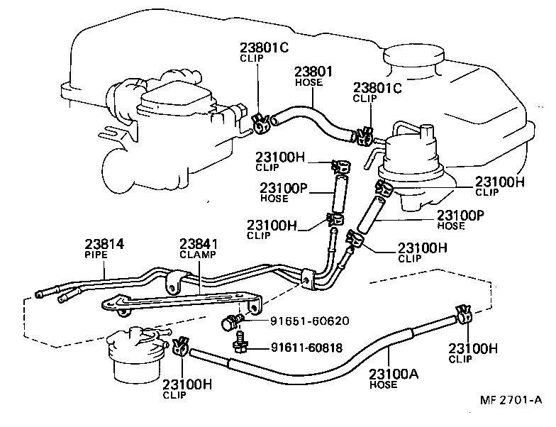 23811-31061 PIPE OR HOSE SUB-ASSY, CARBURETOR FUEL, NO.1 product image