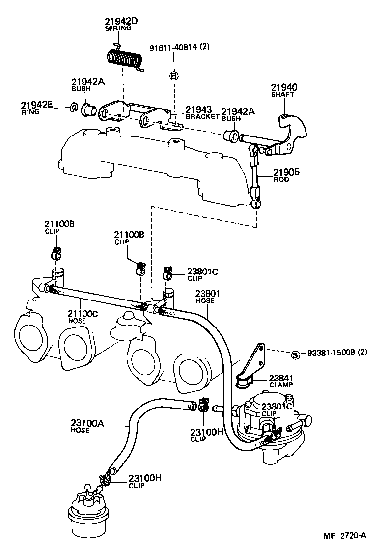 23841-37030 CLAMP, FUEL PIPE(HOSE), NO.1 product image