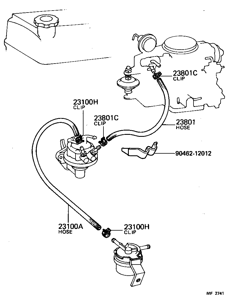 23841-44040 CLAMP, FUEL PIPE(HOSE), NO.2 product image