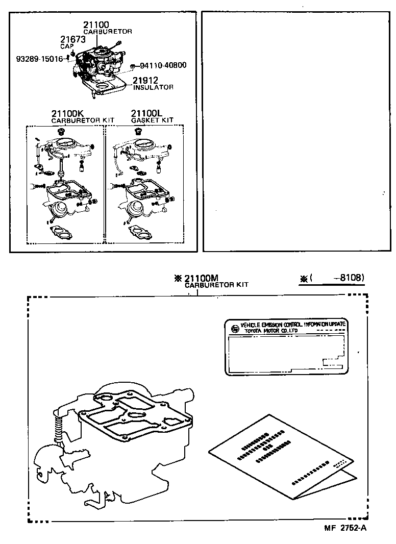 21100-13360 CARBURETOR ASSY product image