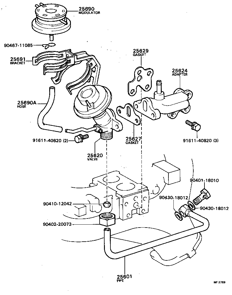 25607-44020 ADAPTER, EGR VALVE product image