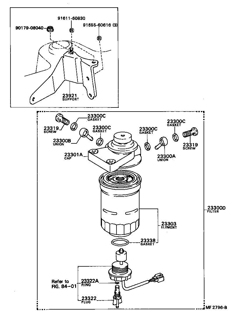 90929-01006 SUPPORT, FUEL FILTER product image