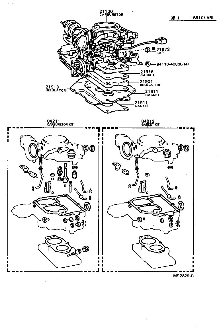 04212-15100 GASKET KIT, CARBURETOR product image