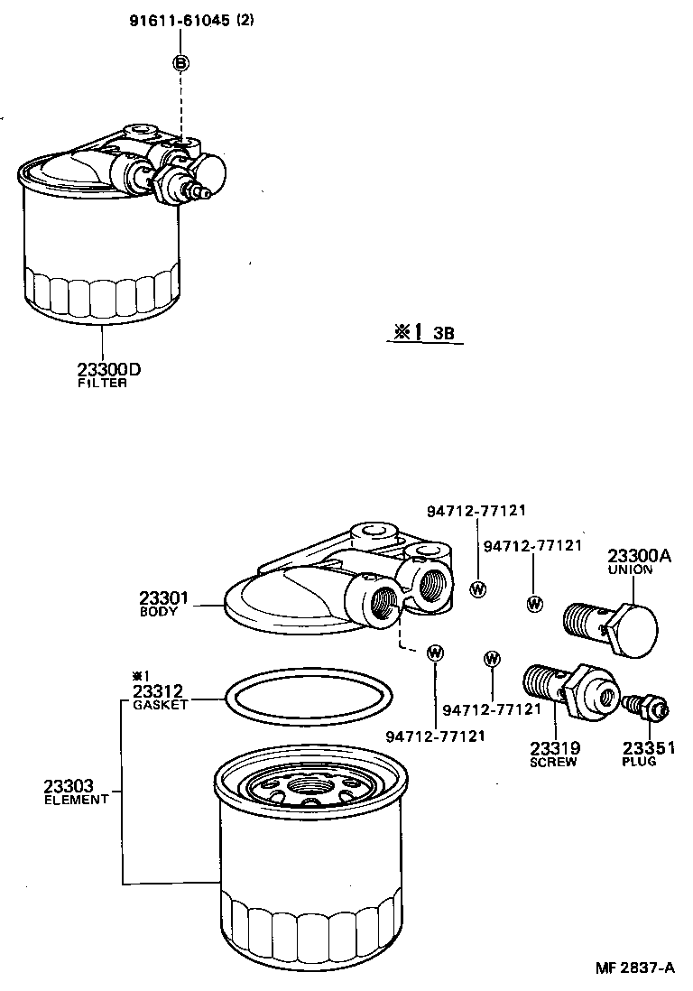 23300-61060 FILTER ASSY, FUEL product image