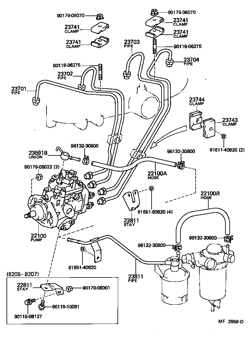 23811-54080 PIPE, FUEL(FOR FUEL FILTER TO INJECTION PUMP) product image