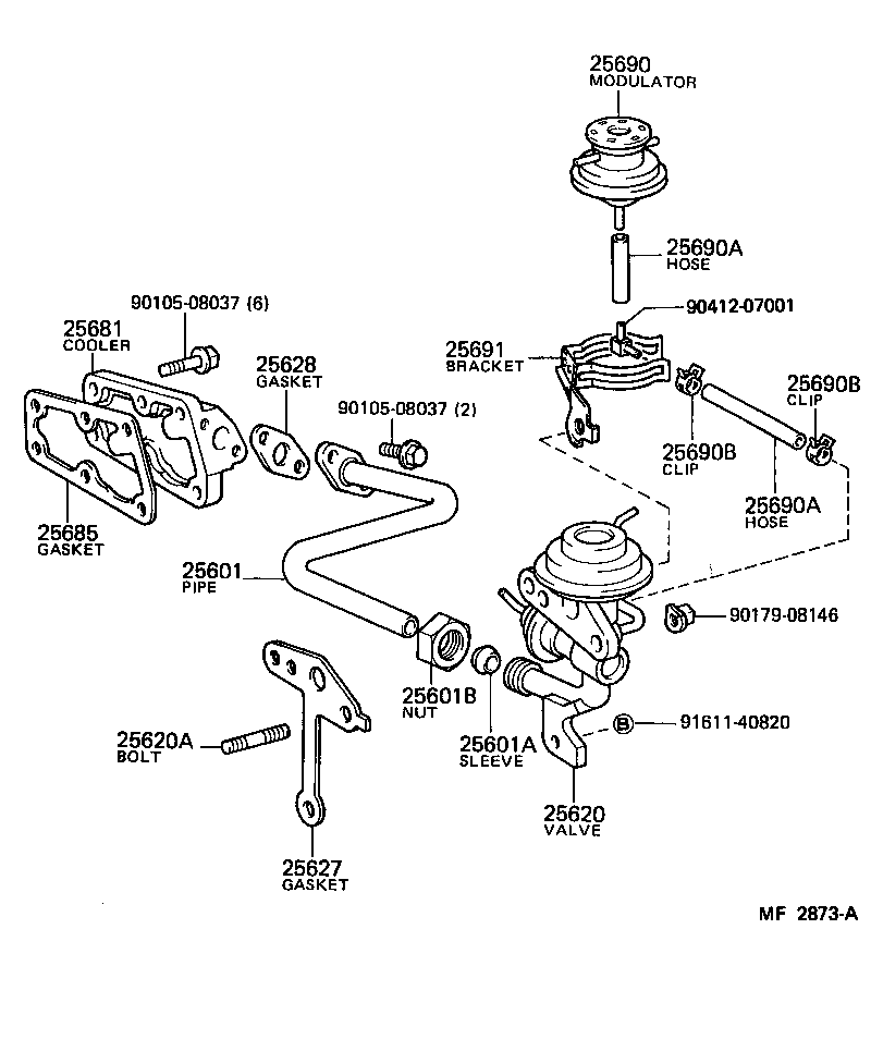 Toyota 25620-35100 VALVE ASSY, EGR