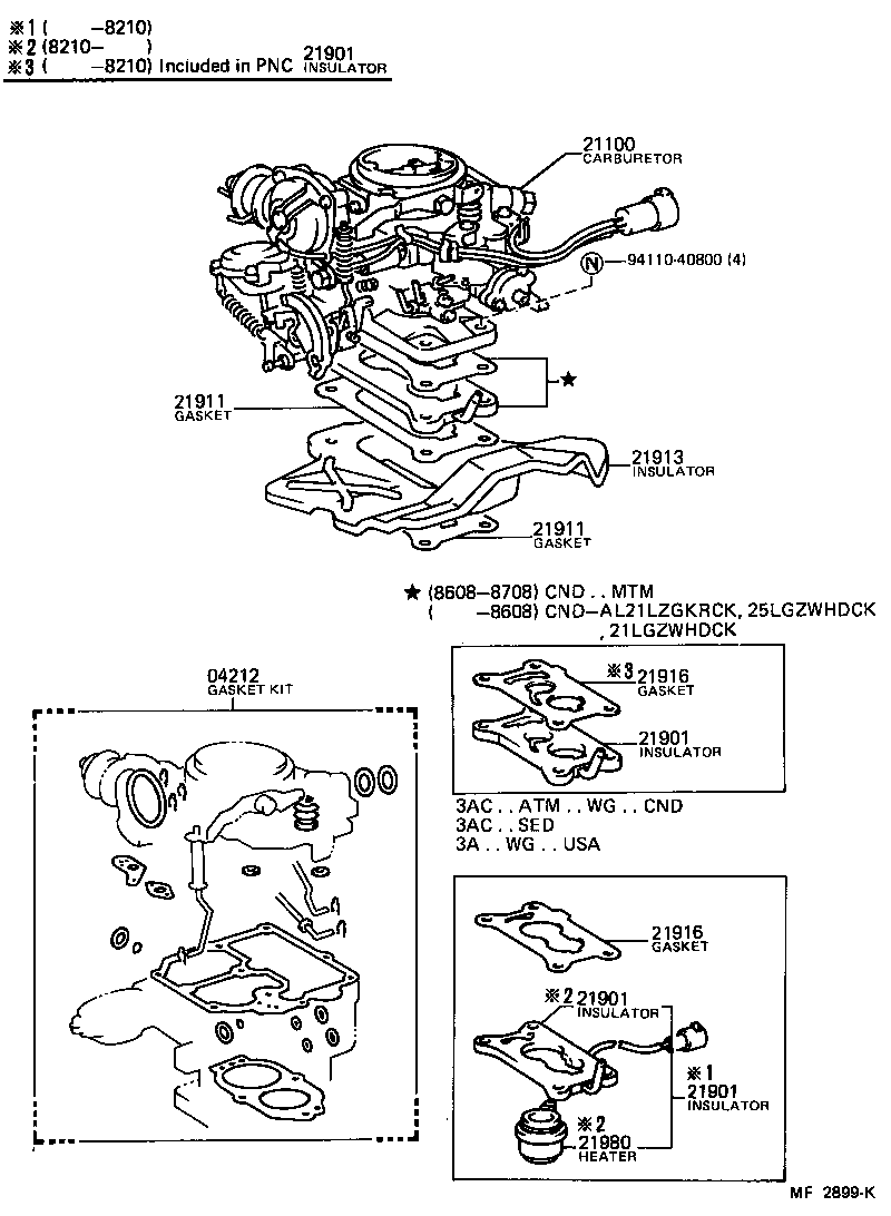 21100-15280 CARBURETOR ASSY product image