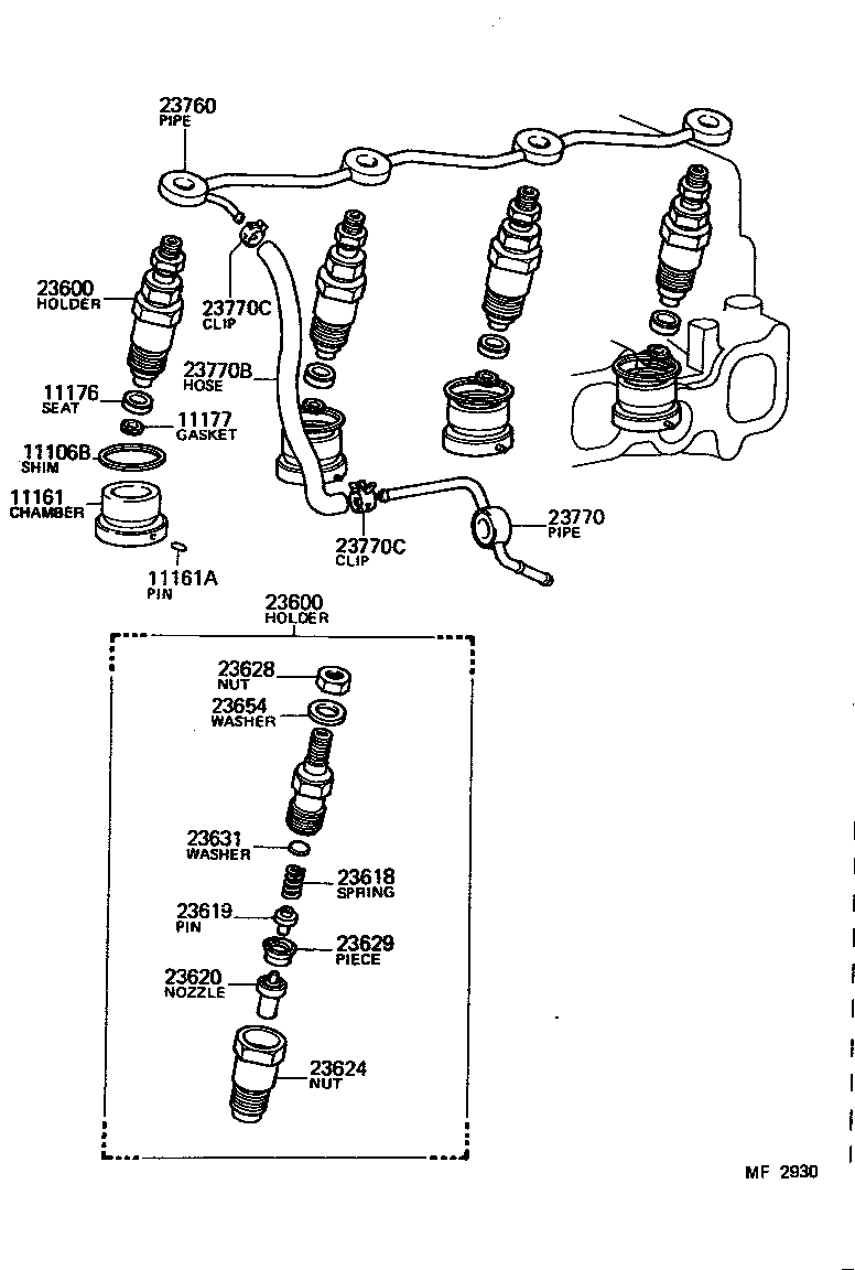 23600-54030 HOLDER & NOZZLE SET, NOZZLE product image