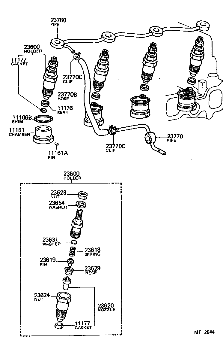 23600-54030 HOLDER & NOZZLE SET, NOZZLE product image