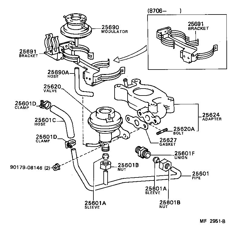 25870-71021 MODULATOR ASSY, EGR VACUUM product image