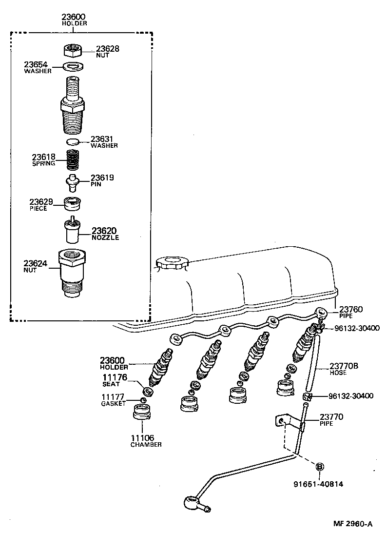 23770-56040 PIPE ASSY, NOZZLE LEAKAGE, NO.2 product image