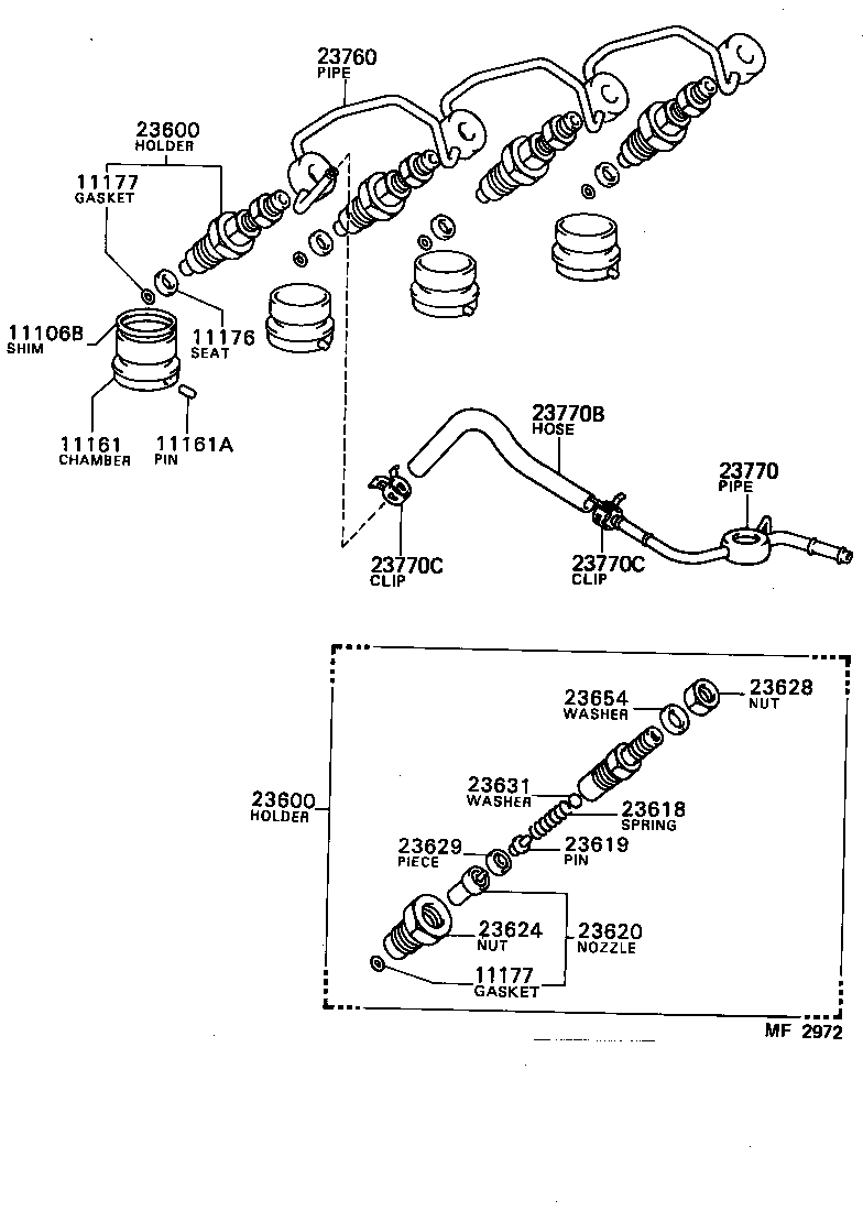 23764-64070 PIPE ASSY, NOZZLE LEAKAGE, NO.2 product image