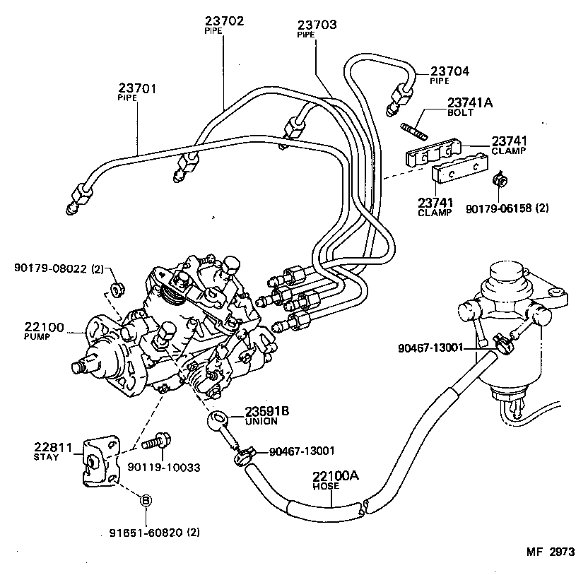 23703-64030 PIPE SUB-ASSY, INJECTION, NO.3 product image