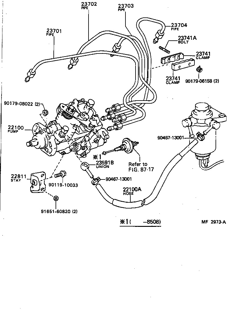 23271-64030 HOSE OR PIPE, FUEL(FOR INJECTION PUMP TO FUEL FILTER) product image