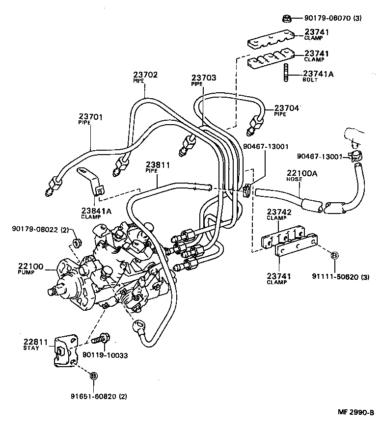 90447-14044 HOSE OR PIPE, FUEL(FOR INJECTION PUMP TO FUEL FILTER) product image