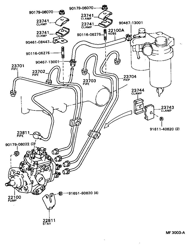 23701-54050 PIPE SUB-ASSY, INJECTION, NO.1 product image