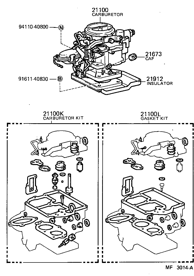 04211-31430 CARBURETOR KIT product image