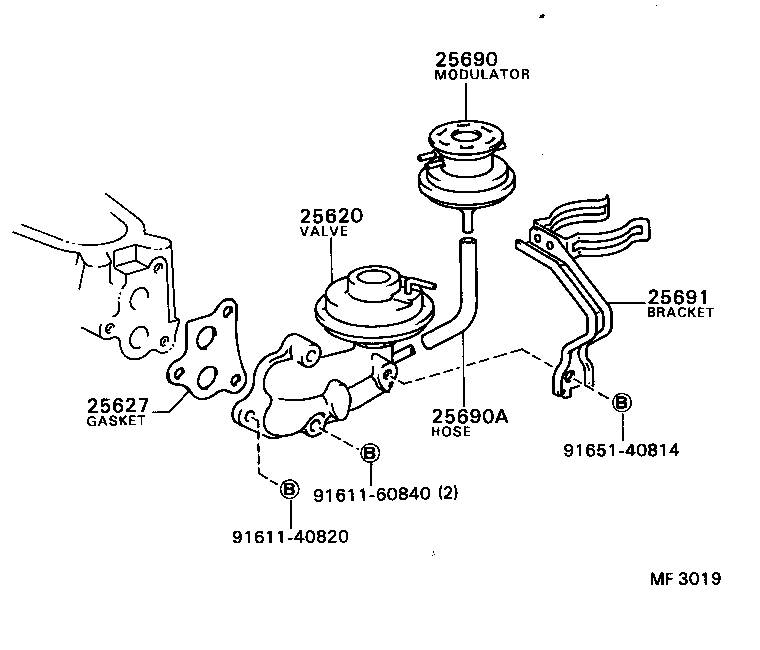 25691-71010 BRACKET, EGR VACUUM MODULATOR product image