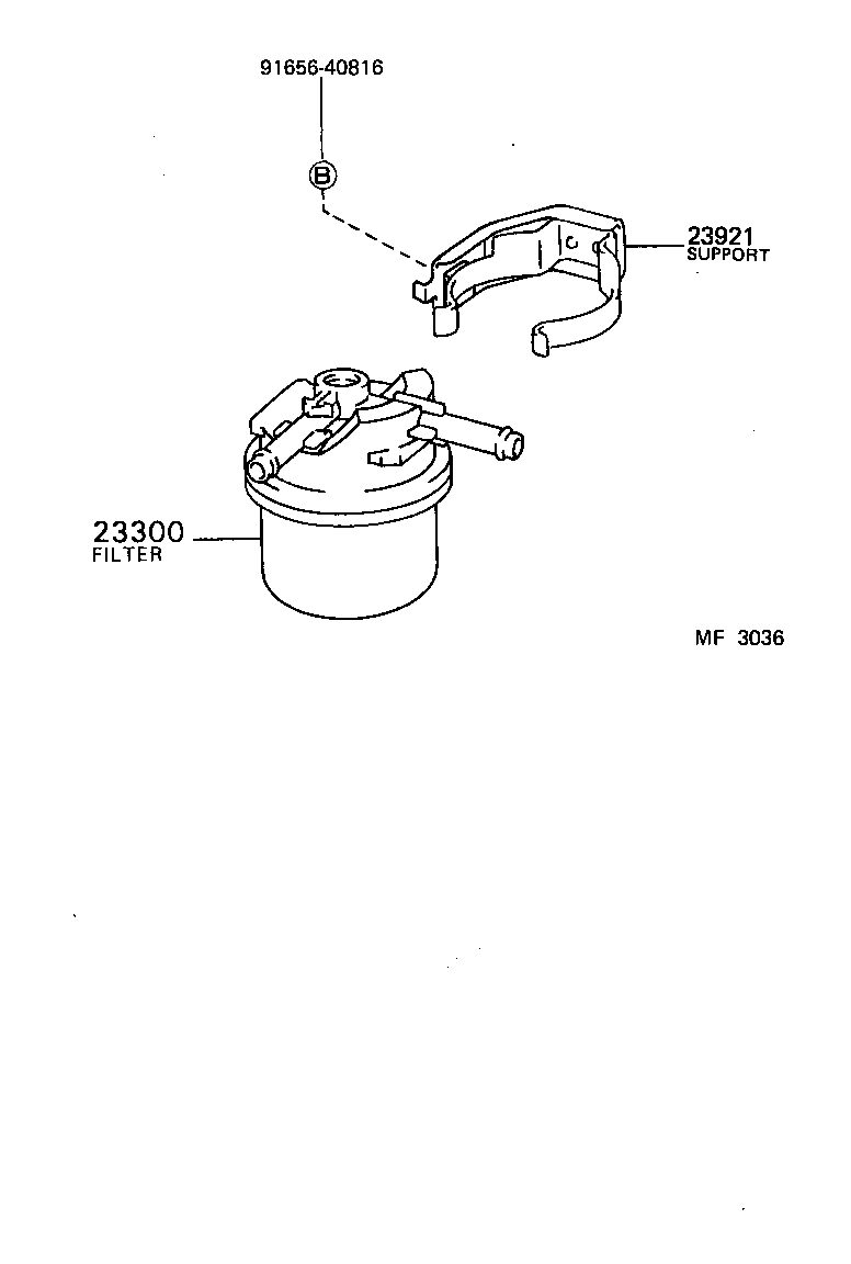23300-54130 FILTER ASSY, FUEL(FOR DIESEL) product image