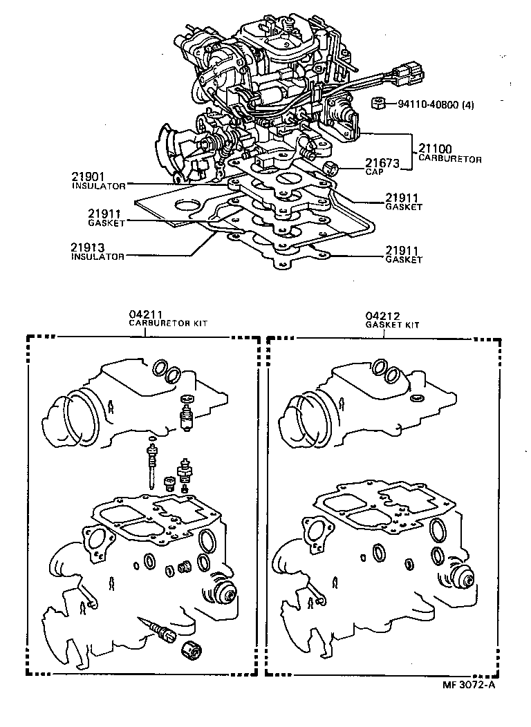 04211-72090 CARBURETOR KIT product image