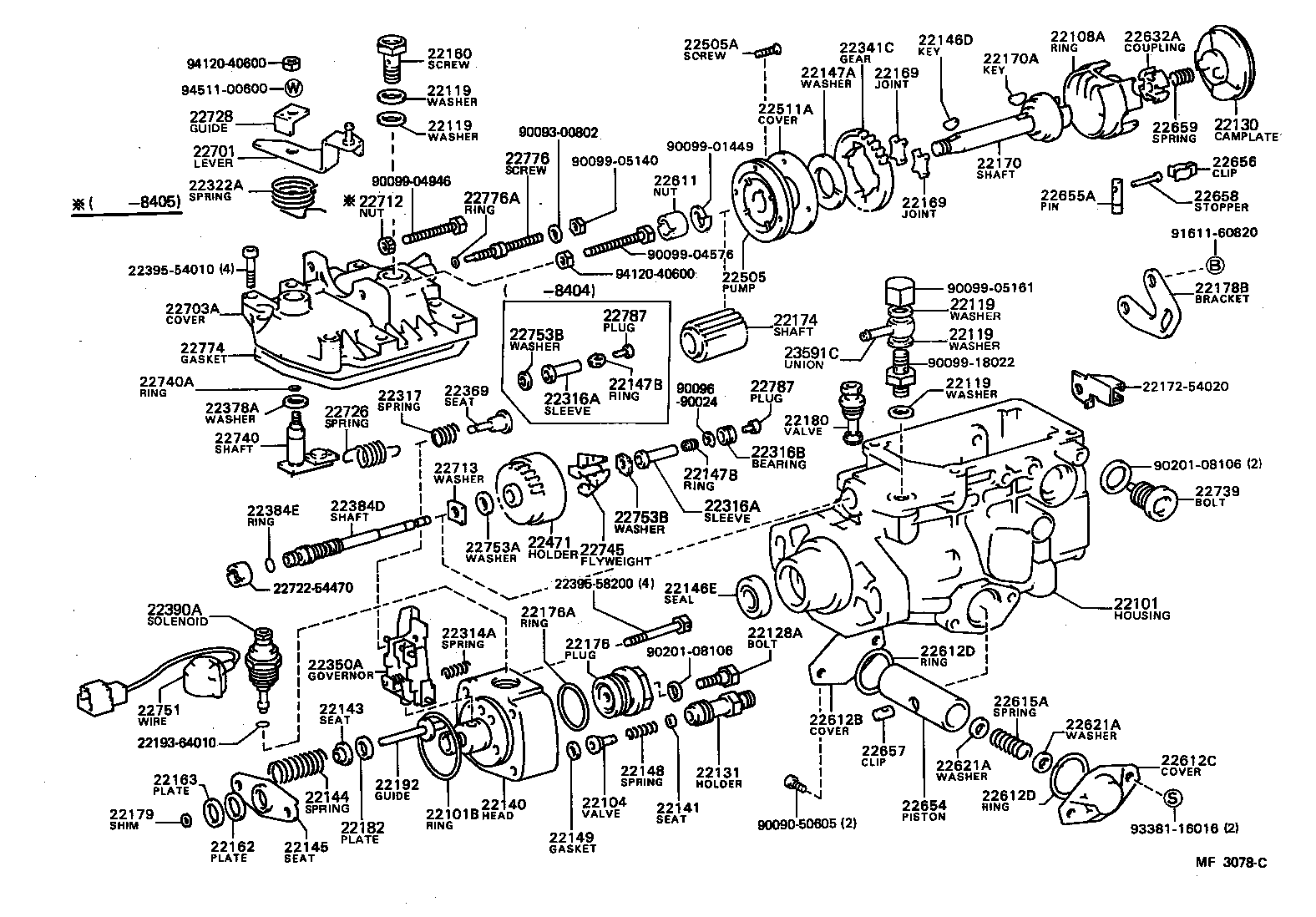 22140-58201 HEAD SUB-ASSY, DISTRIBUTIVE PUMP product image