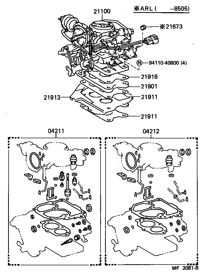 21100-16110 CARBURETOR ASSY product image