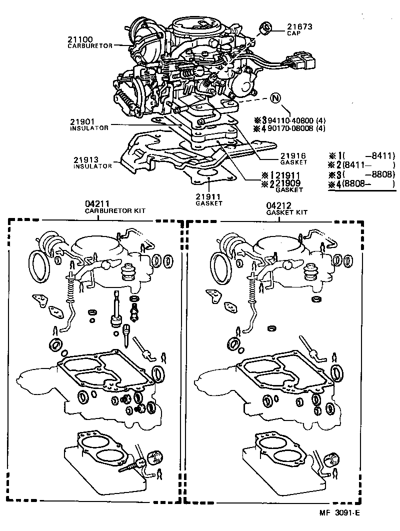 21100-15420 CARBURETOR ASSY product image