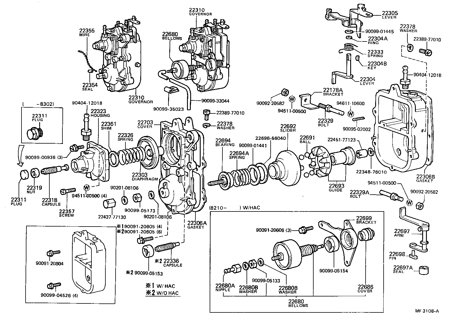 22308-47120 LEVER SUB-ASSY, INJECTION PUMP, NO.1 product image