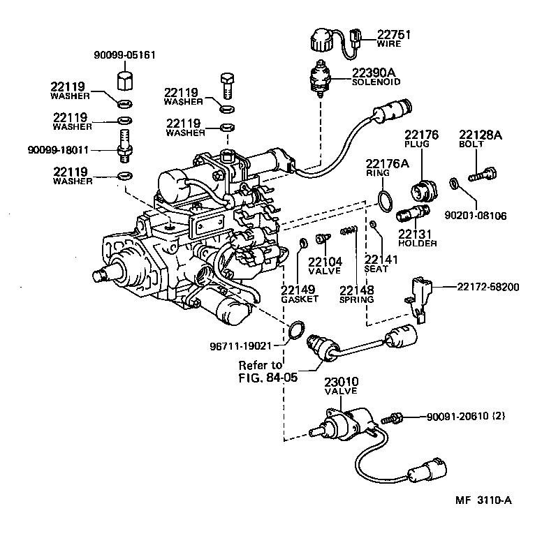 22104-54070 VALVE SUB-ASSY, INJECTION PUMP DELIVERY product image