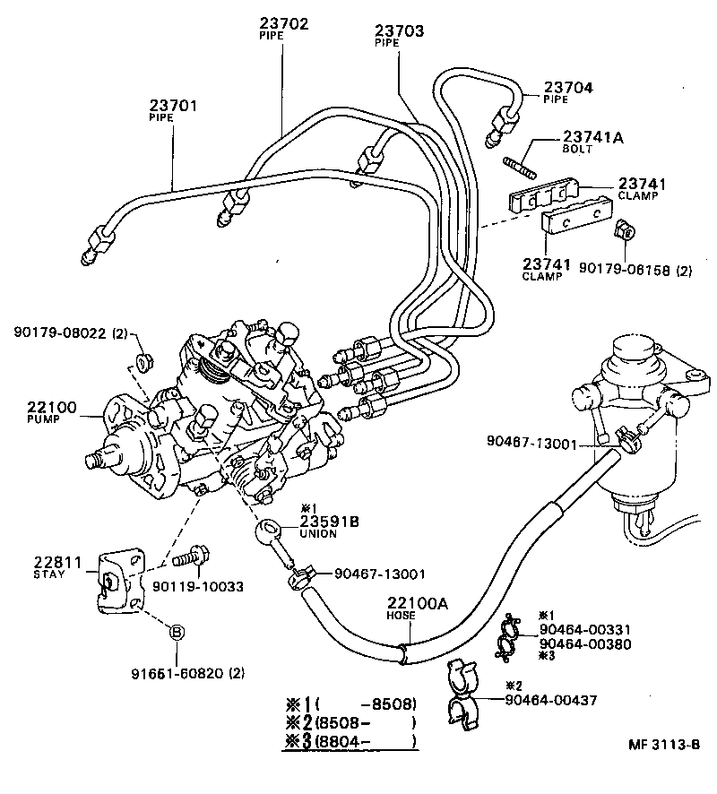 95332-08038 HOSE OR PIPE, FUEL(FOR INJECTION PUMP TO FUEL FILTER) product image