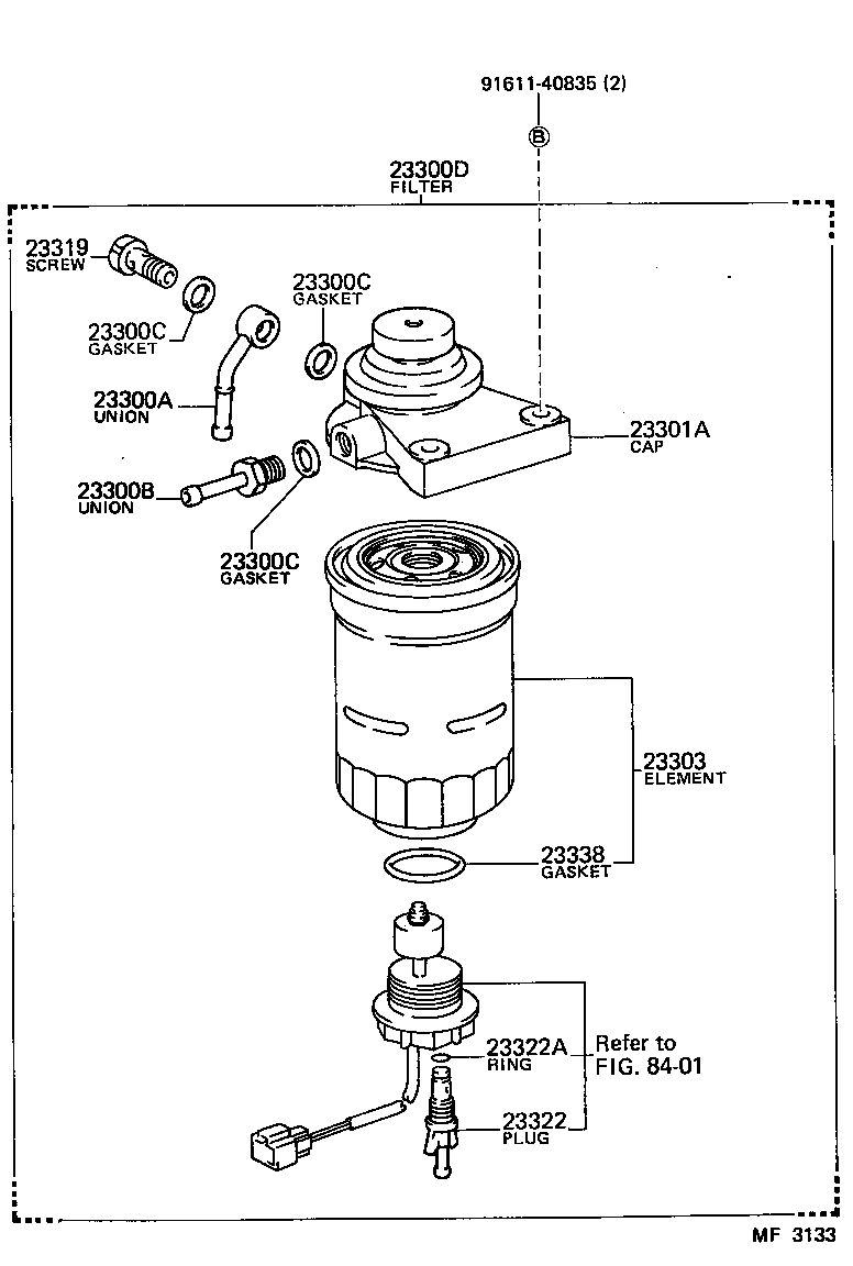 23300-48014 FILTER ASSY, FUEL(FOR DIESEL) product image
