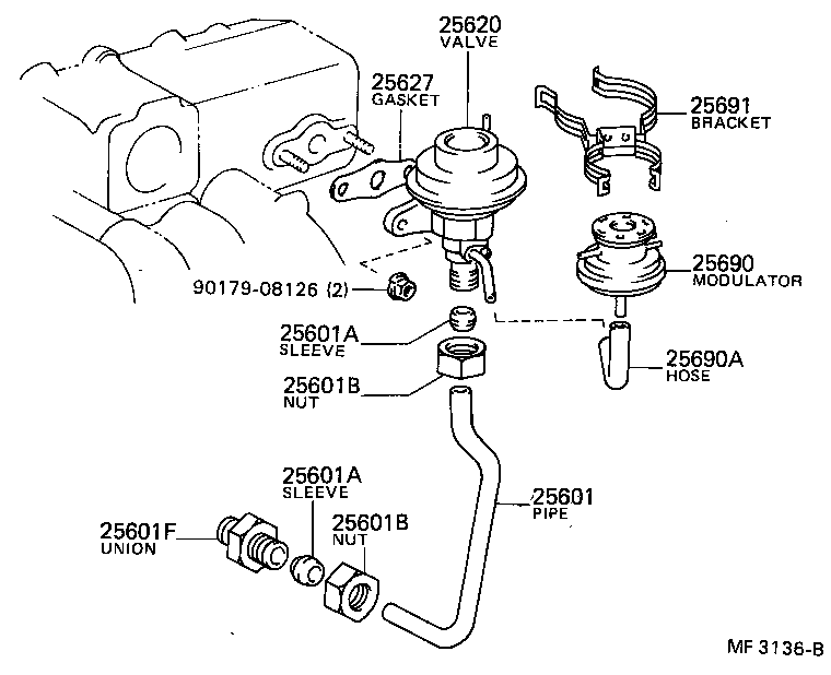 Toyota 25627-73010 GASKET, EGR VALVE