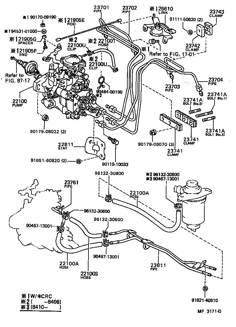 Toyota 90447-14013 HOSE OR PIPE, FUEL(FOR INJECTION PUMP TO FUEL FILTER)