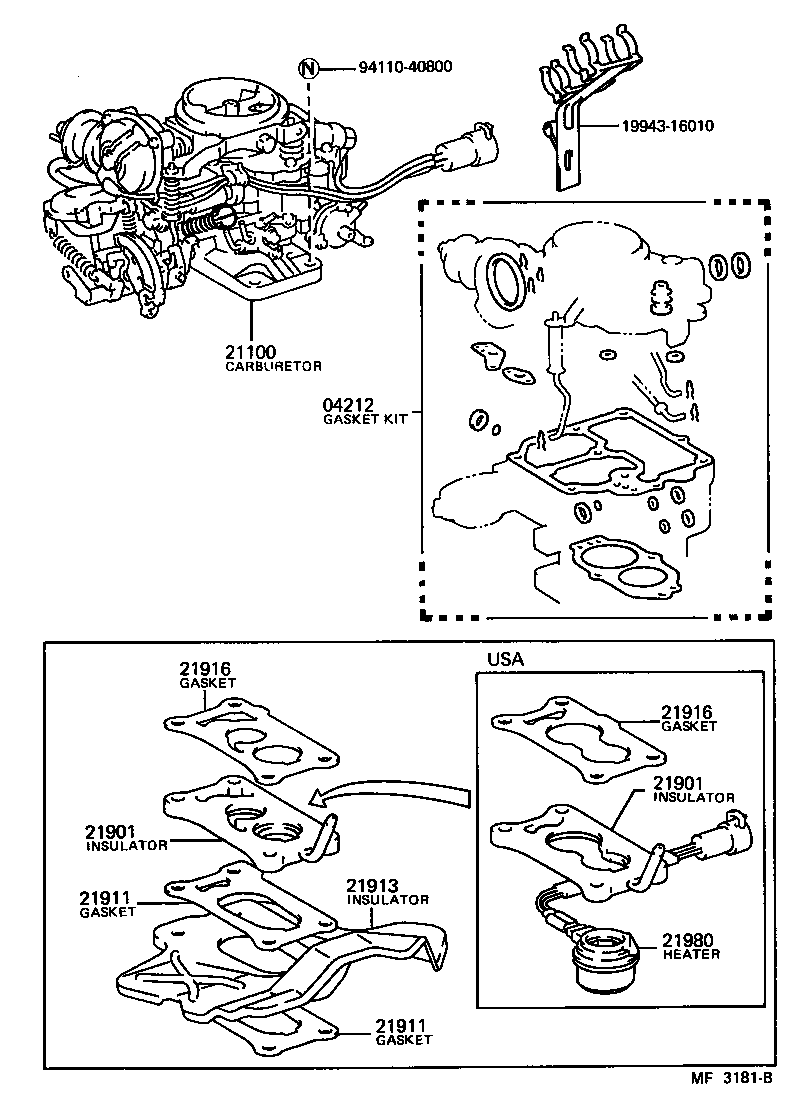 21100-16140 CARBURETOR ASSY product image