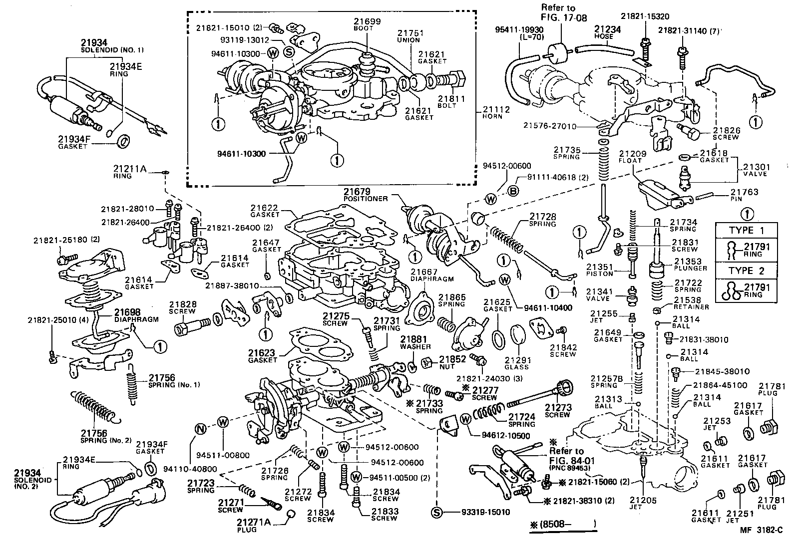 Toyota 21072-16121 SOLENOID, THROTTLE VALVE