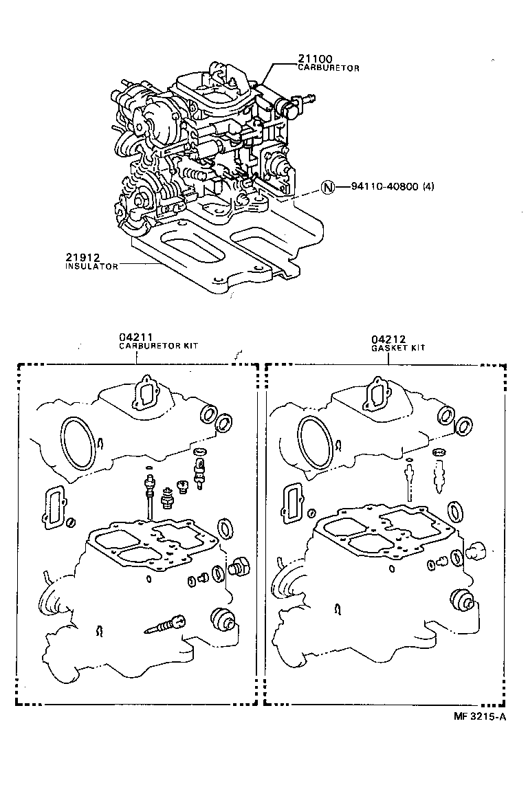 04211-72090 CARBURETOR KIT product image