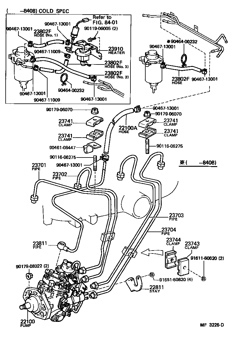 Toyota 95332-08040 HOSE, FUEL