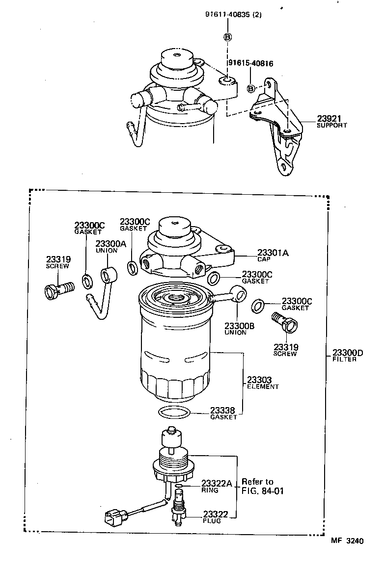 23323-54040 UNION, NIPPLE(FOR FUEL FILTER INLET) product image