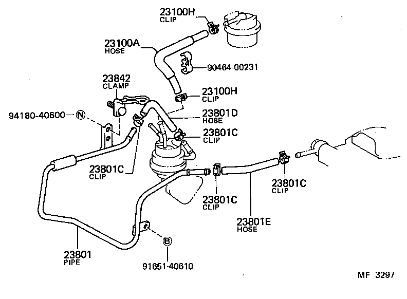 23801-13040 PIPE OR HOSE SUB-ASSY, CARBURETOR FUEL, NO.1 product image