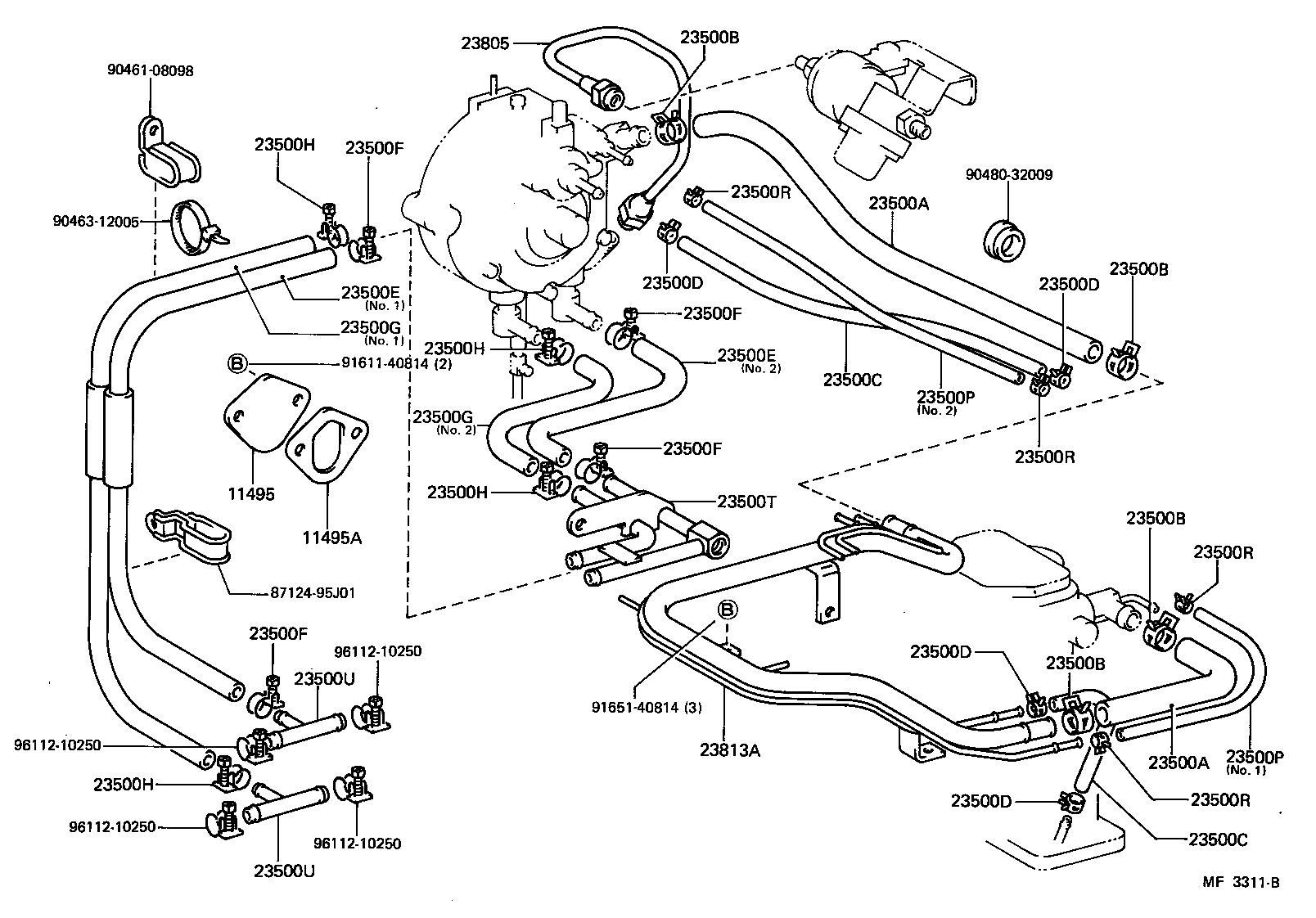 23271-73040 HOSE, NO.1(FOR LPG REGULATOR TO LPG CARBURETOR) product image