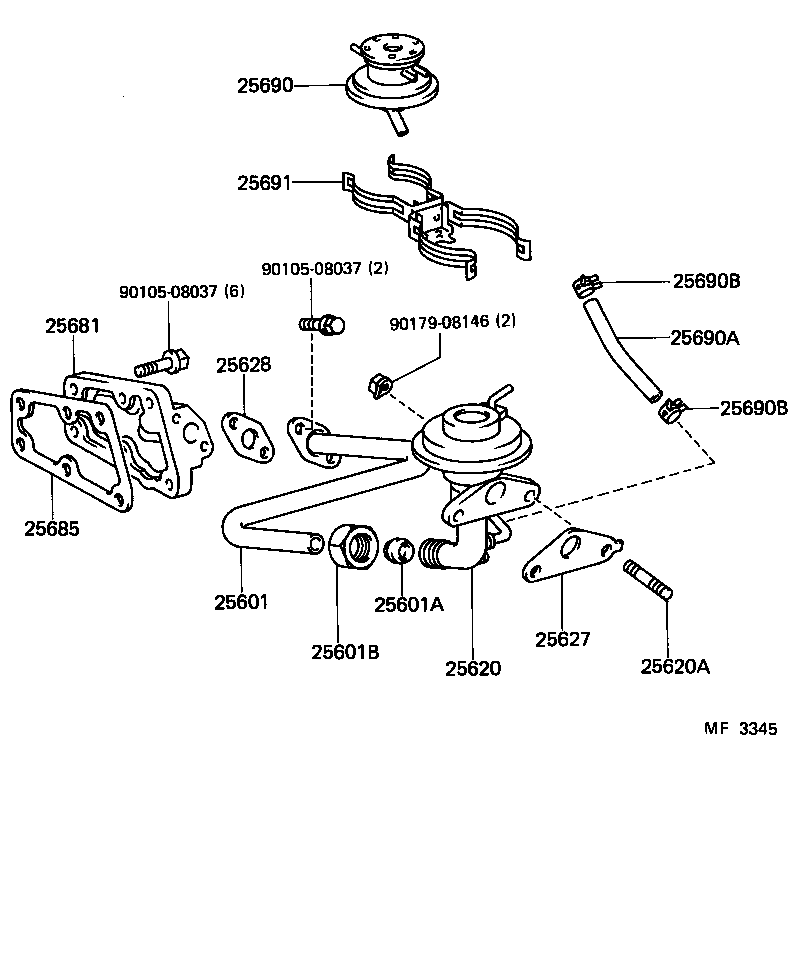 25601-43030 PIPE SUB-ASSY, EGR, NO.1 product image