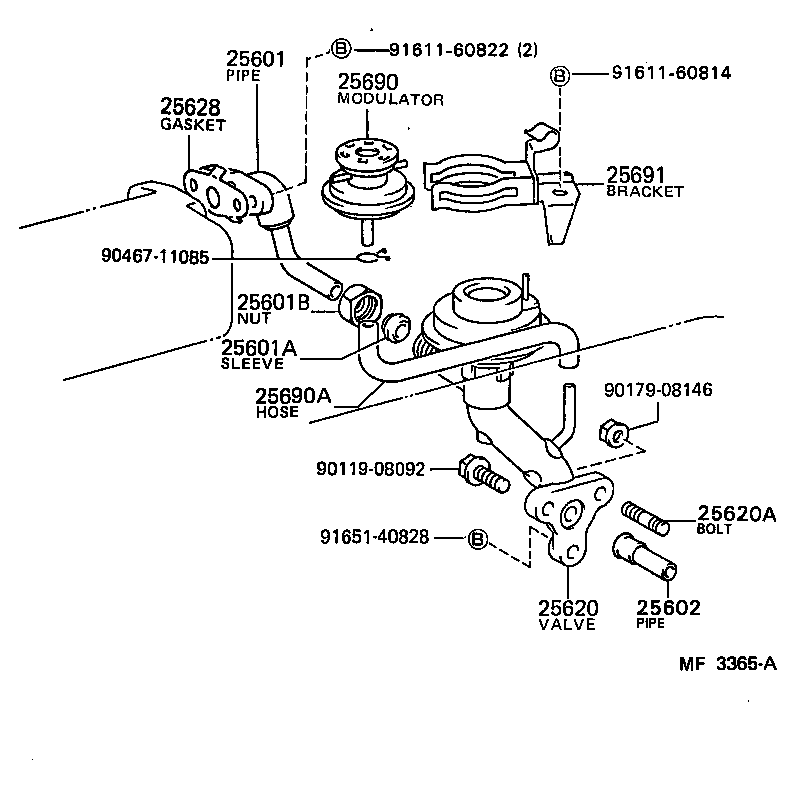 90116-08027 BOLT, STUD(FOR EGR VALVE) product image