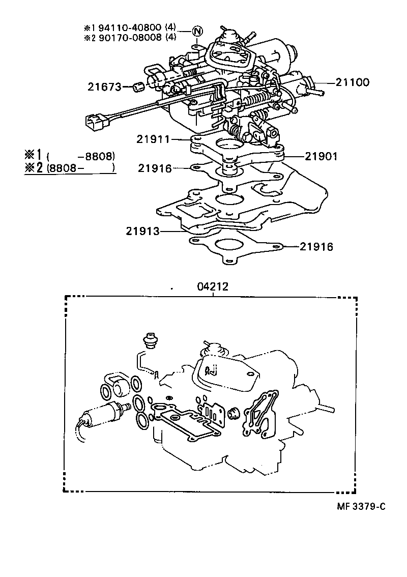 04211-15090 CARBURETOR KIT product image